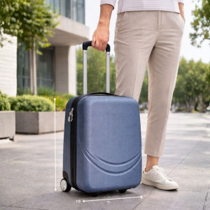 Твърд ABS АВИО куфар за ръчен багаж TRANSIT DARK NLUE  42/32/16 см